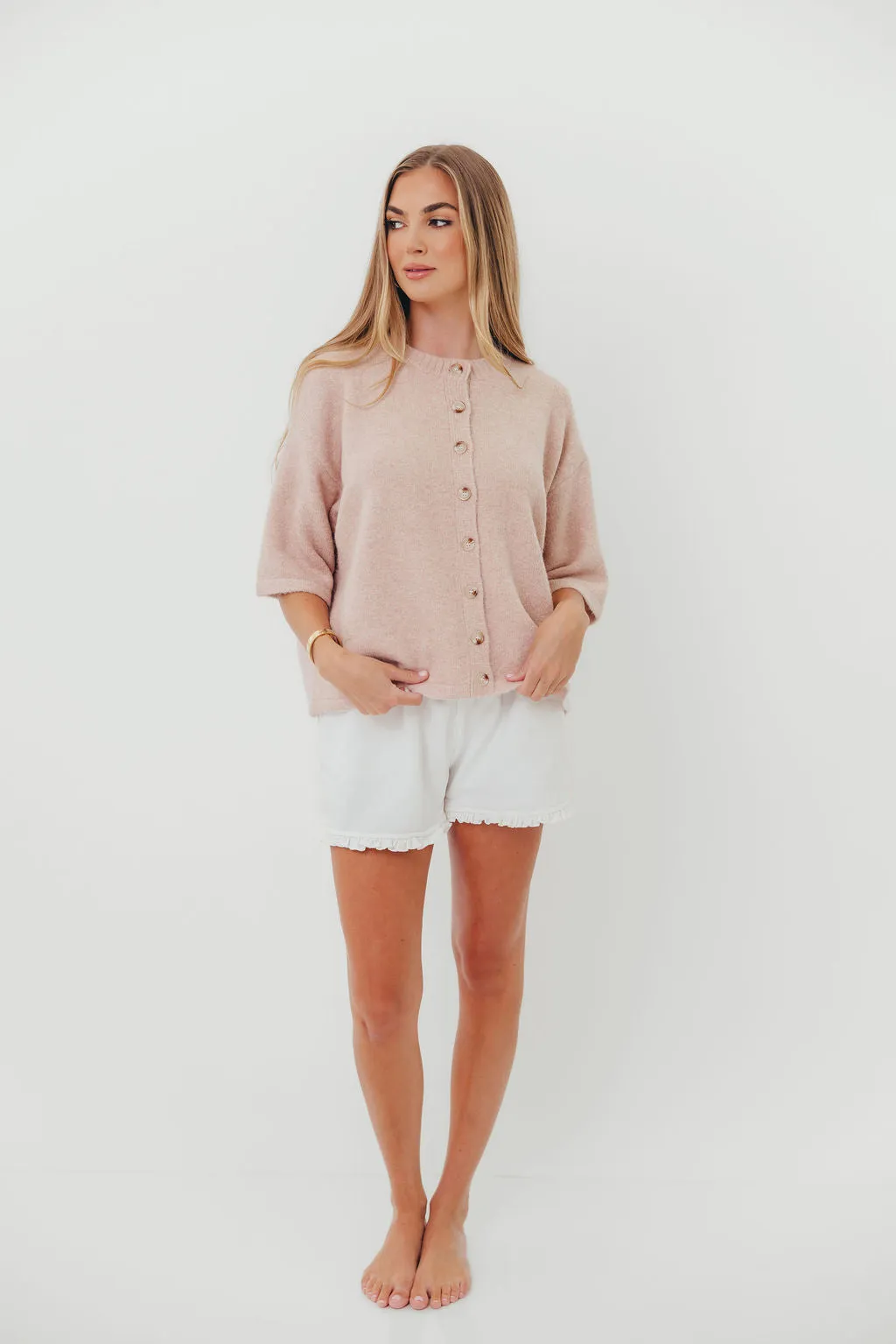 Davina Cardigan Sweater in Ballet sold by Worth Collective product image thumbnail 3