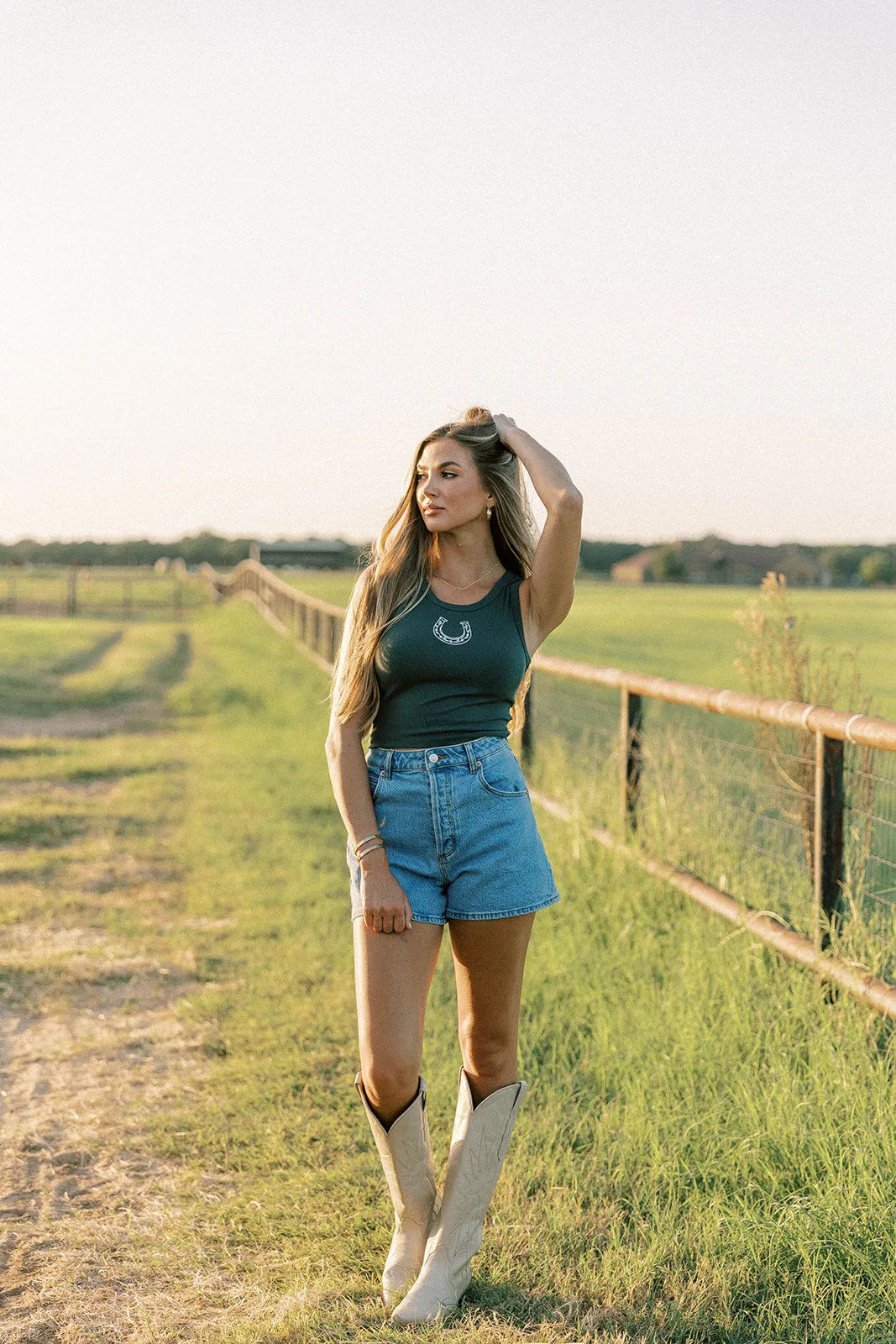 AJ Horseshoe Tank in Hunter Green sold by Worth Collective product image thumbnail 5