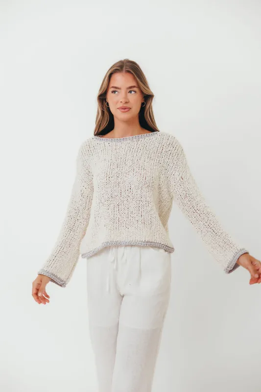Dreamscape Sweater in Ivory Grey sold by Worth Collective