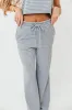 Find Your Soft Striped Top and Flare Pants Set in Grey Blue sold by Worth Collective