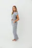 Find Your Soft Striped Top and Flare Pants Set in Grey Blue sold by Worth Collective