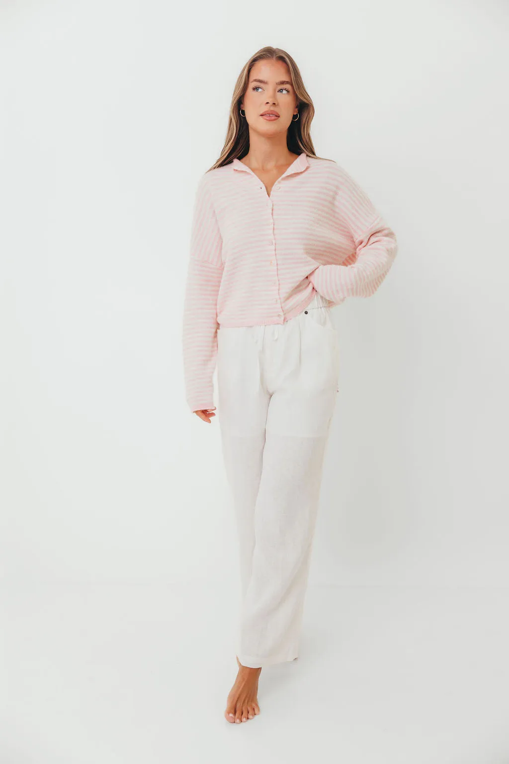 Piper Mini Stripes Cardigan in Pink sold by Worth Collective product image thumbnail 3