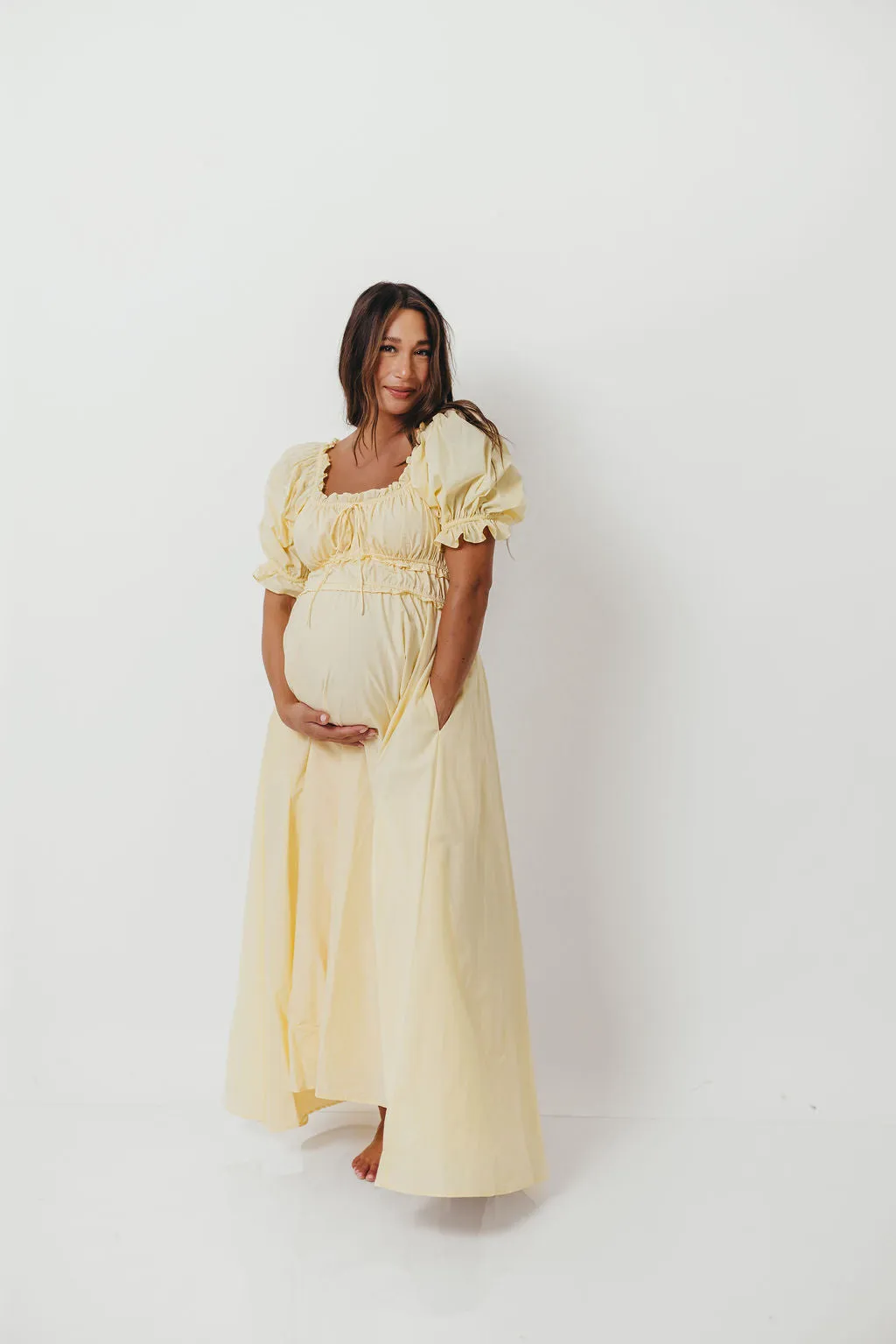 Sydnee Cotton Maxi Dress in Butter Yellow - Bump Friendly *11/14 PRE-ORDER* sold by Worth Collective product image thumbnail 2