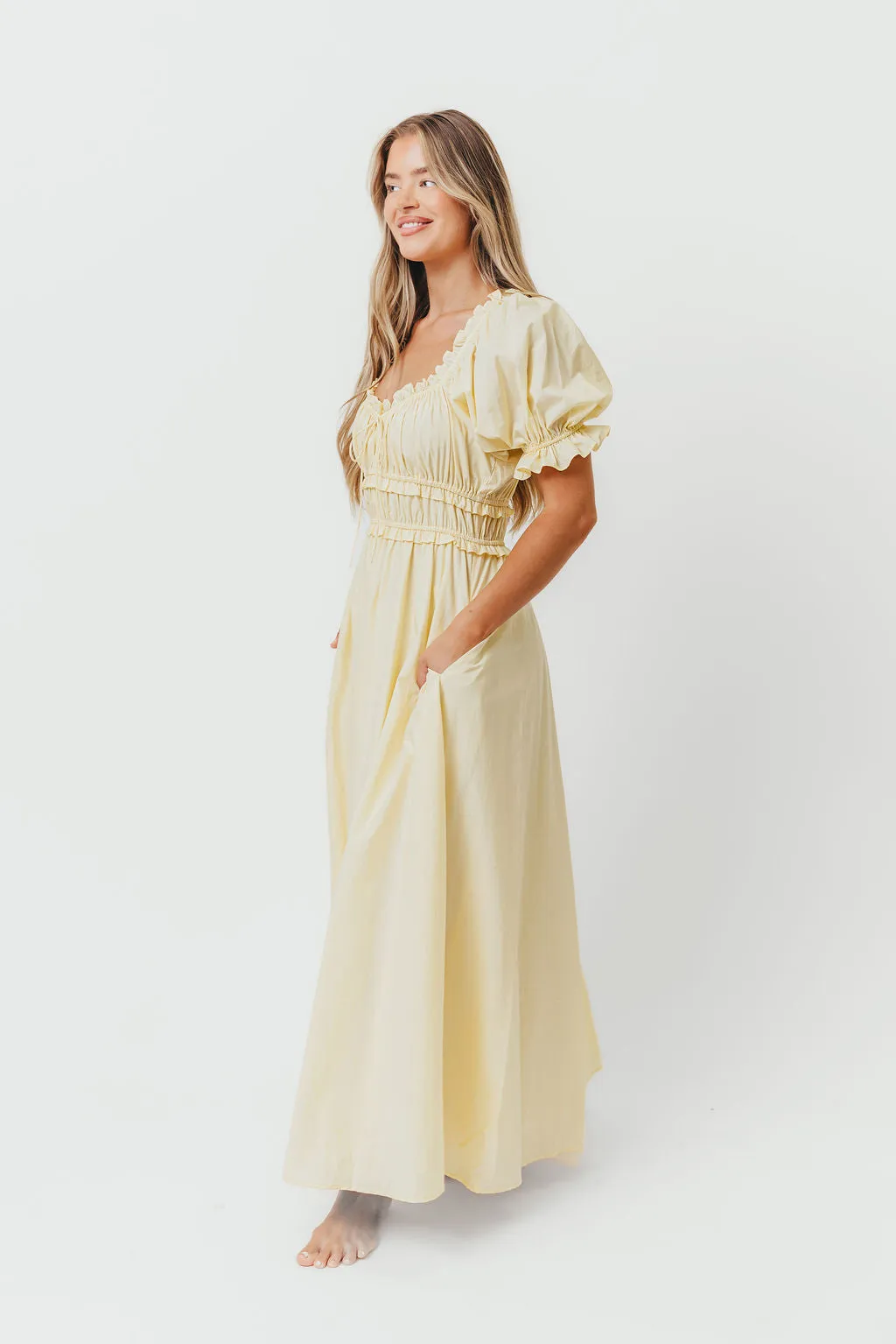 Sydnee Cotton Maxi Dress in Butter Yellow - Bump Friendly *11/14 PRE-ORDER* sold by Worth Collective product image thumbnail 5