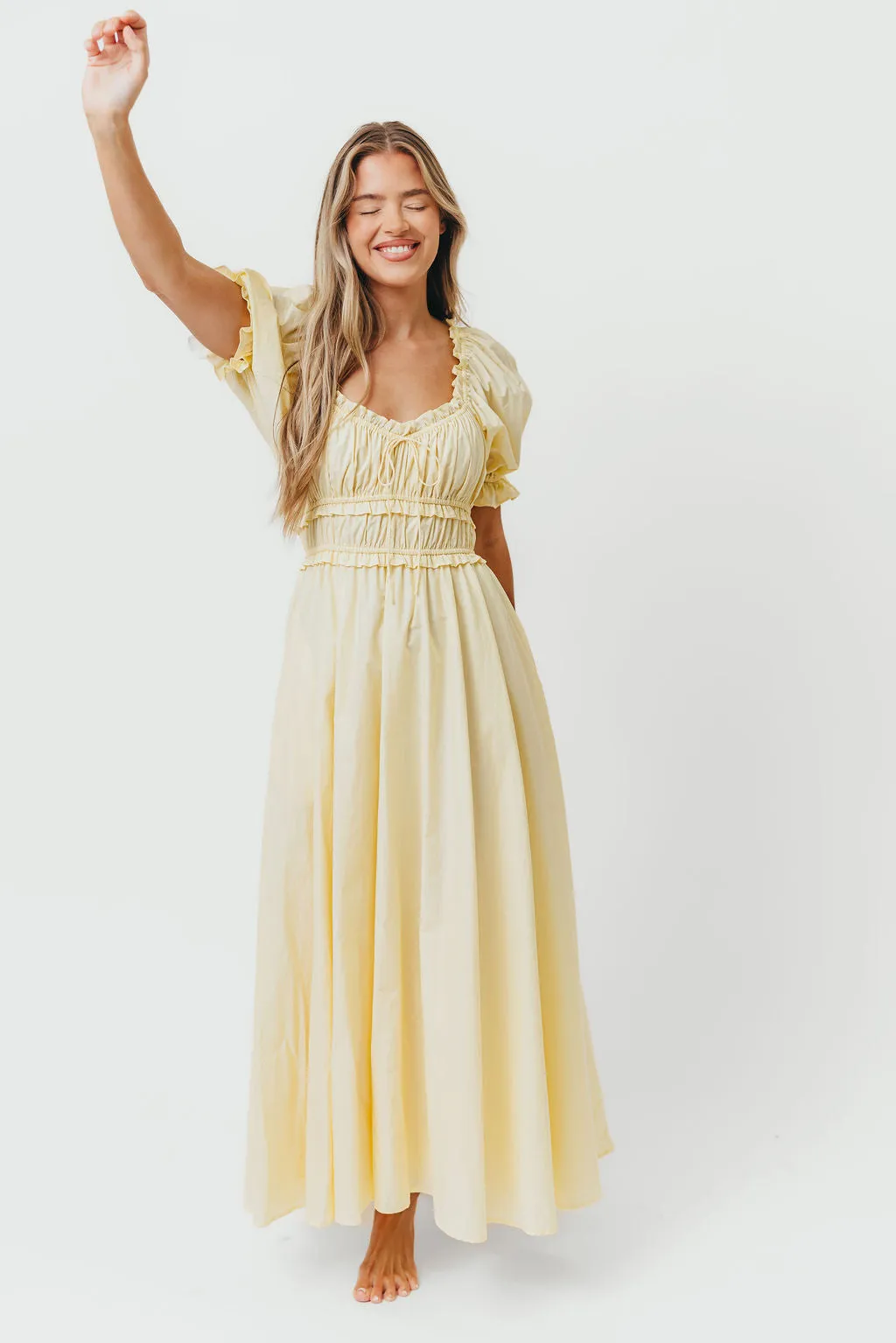 Sydnee Cotton Maxi Dress in Butter Yellow - Bump Friendly *11/14 PRE-ORDER* sold by Worth Collective