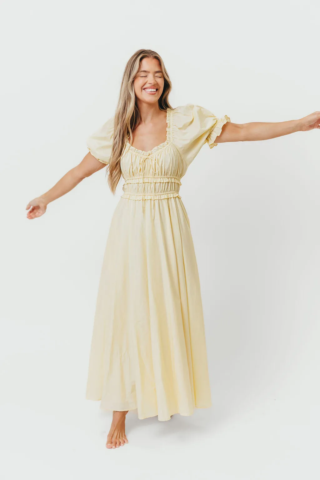 Sydnee Cotton Maxi Dress in Butter Yellow - Bump Friendly *11/14 PRE-ORDER* sold by Worth Collective product image thumbnail 3