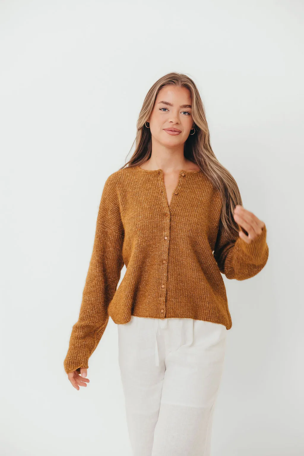 Newport Cardigan in Camel *Final Sale* sold by Worth Collective