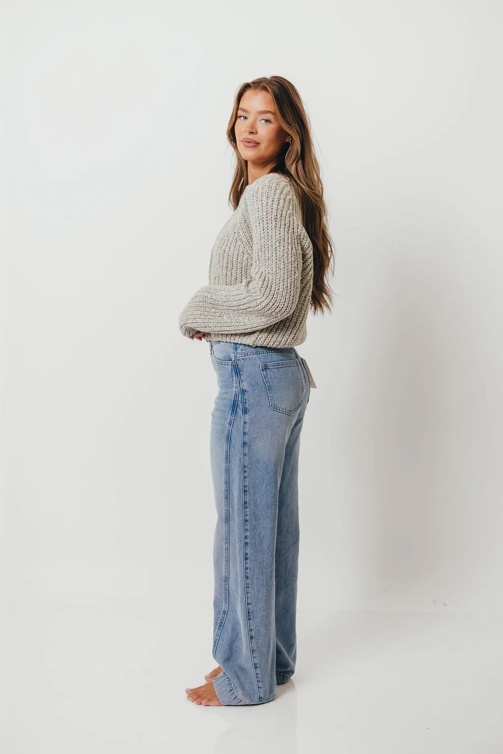 Pepper Cardigan Top in Heather Cloud sold by Worth Collective product image thumbnail 5