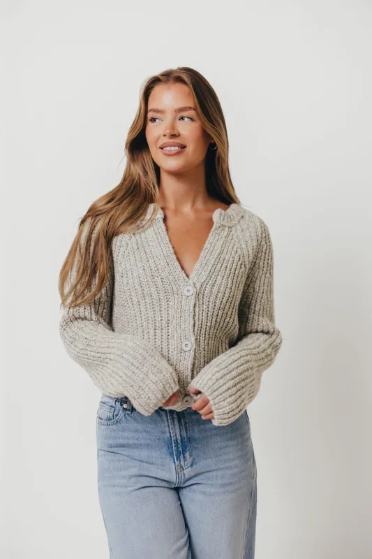 Pepper Cardigan Top in Heather Cloud sold by Worth Collective