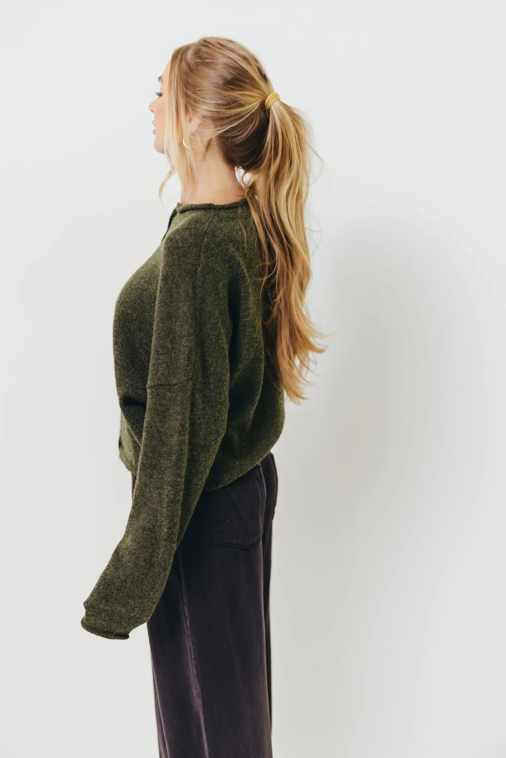 Piper Cardigan Top in Hunter Green sold by Worth Collective product image thumbnail 4