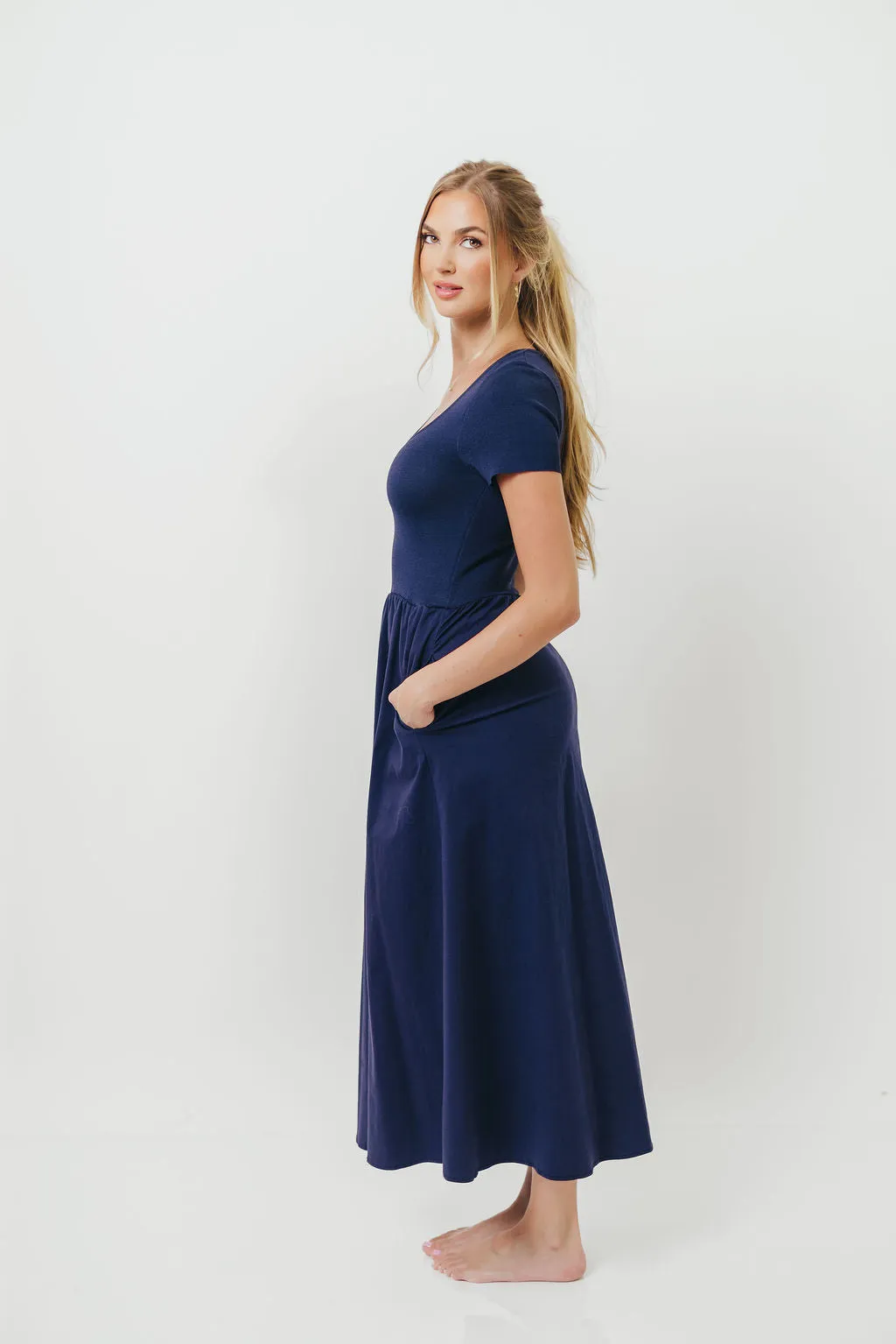 Lynette Maxi Dress in Navy sold by Worth Collective product image thumbnail 3