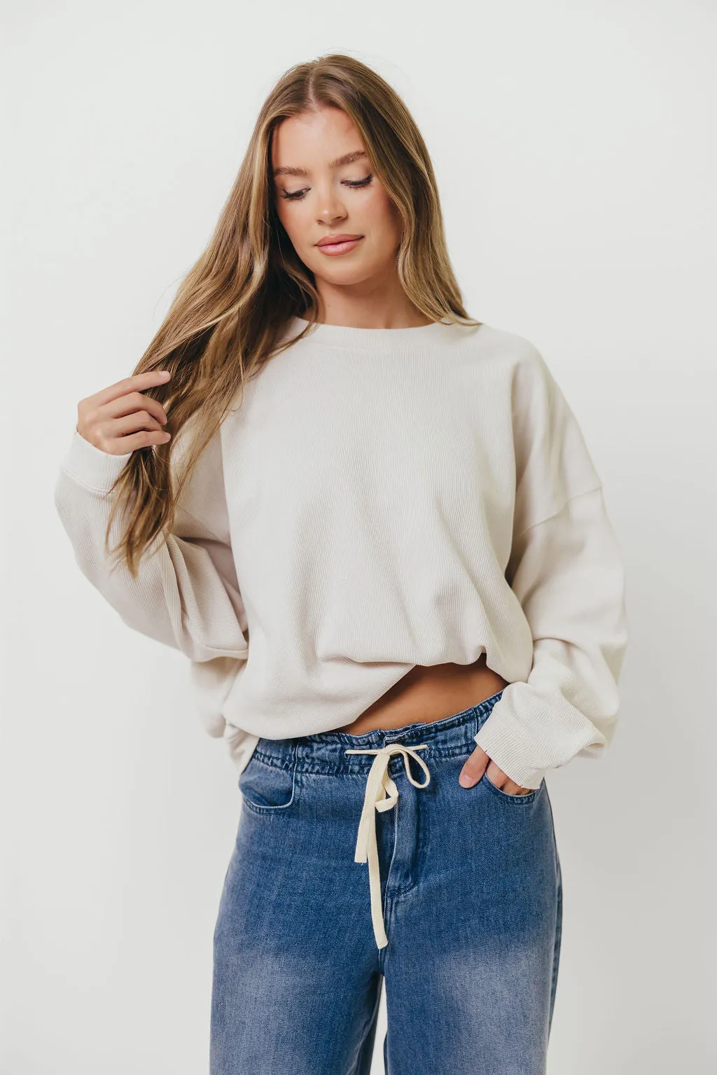 Around Town Crew Pullover in Clay sold by Worth Collective product image thumbnail 4