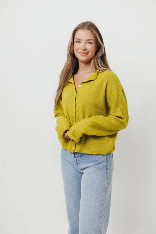 Piper Cardigan in Dijon Yellow sold by Worth Collective