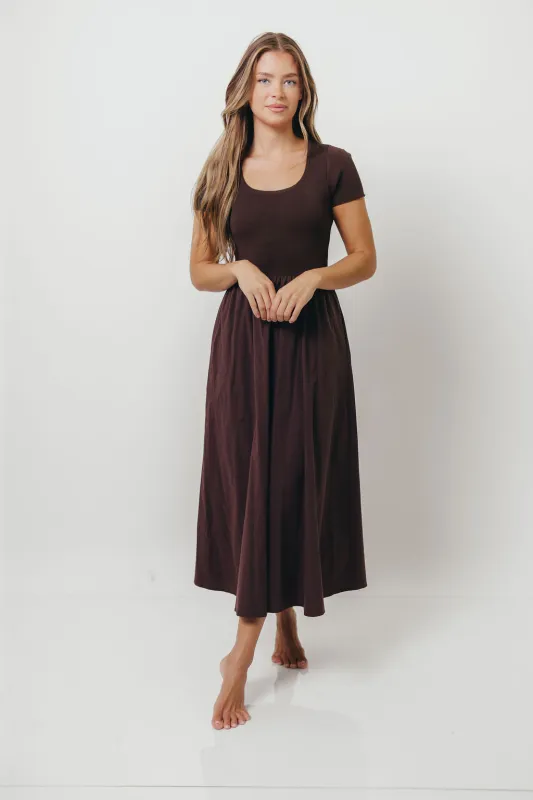 Lynette Maxi Dress in Brown sold by Worth Collective