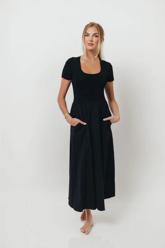 Lynette Maxi Dress in Black sold by Worth Collective