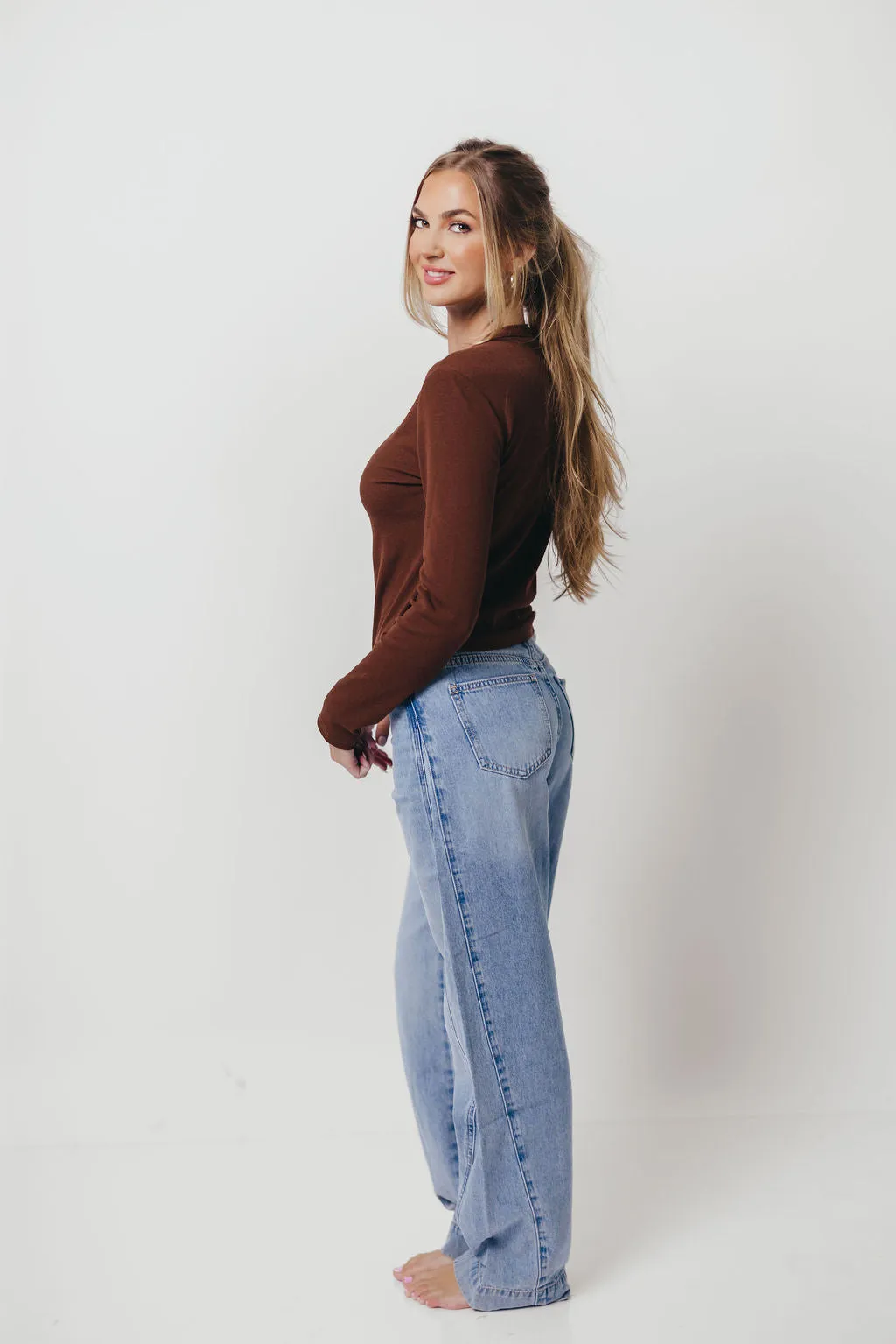 Kathy Long Sleeve Tee in Brown *Final Sale* sold by Worth Collective product image thumbnail 4