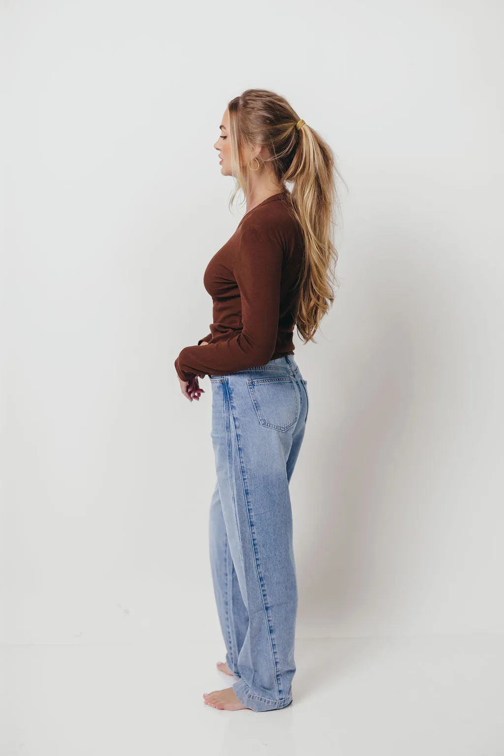 Kathy Long Sleeve Tee in Brown *Final Sale* sold by Worth Collective product image thumbnail 2
