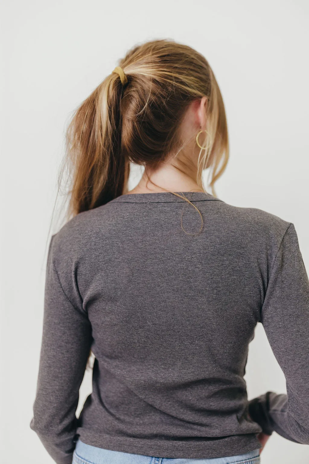 Kathy Long Sleeve Tee in Charcoal *Final Sale* sold by Worth Collective product image thumbnail 3