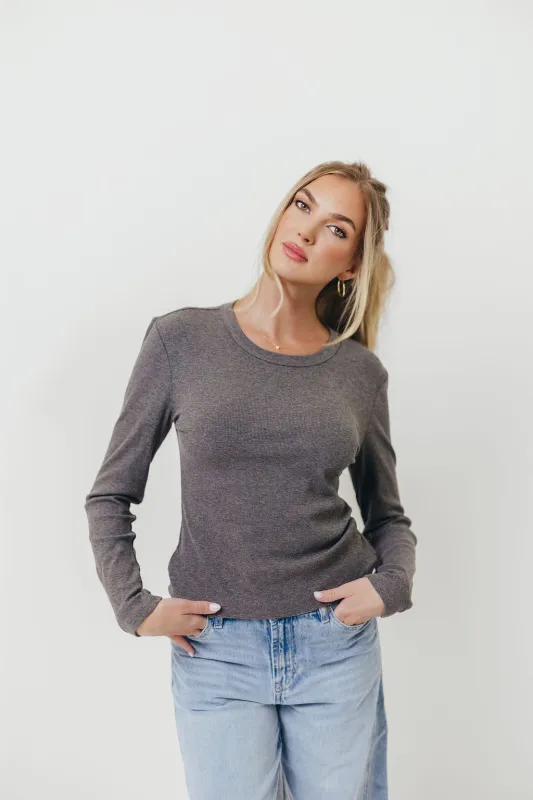 Kathy Long Sleeve Tee in Charcoal *Final Sale* made by Mod Ref