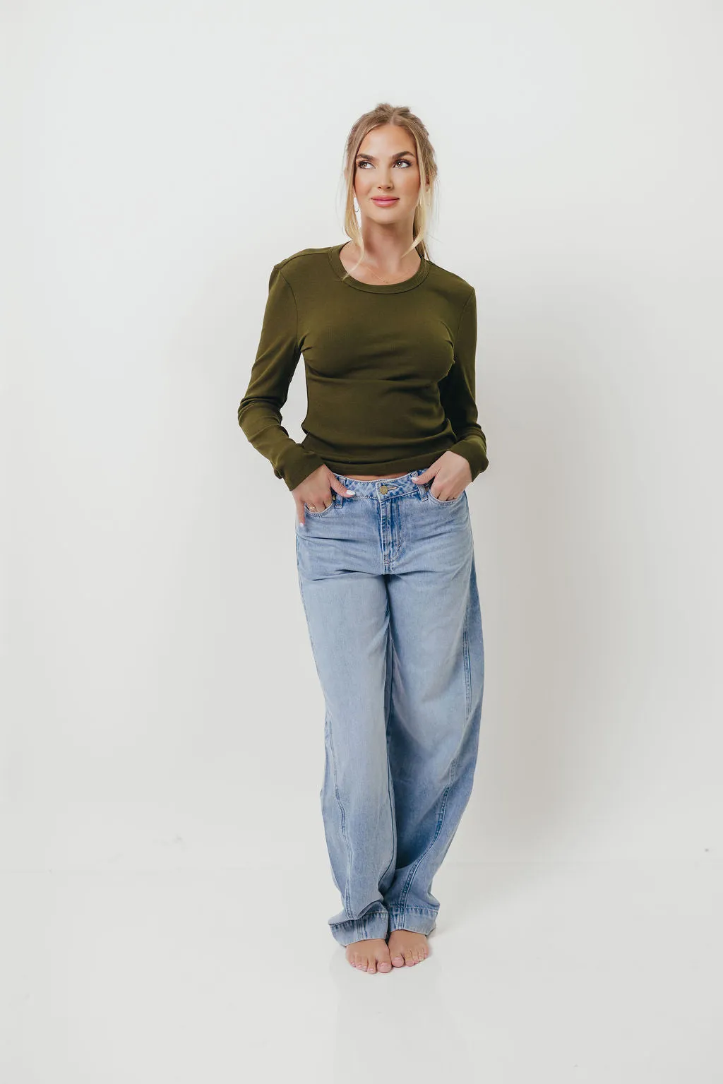 Kathy Long Sleeve Tee in Olive *Final Sale* sold by Worth Collective product image thumbnail 2