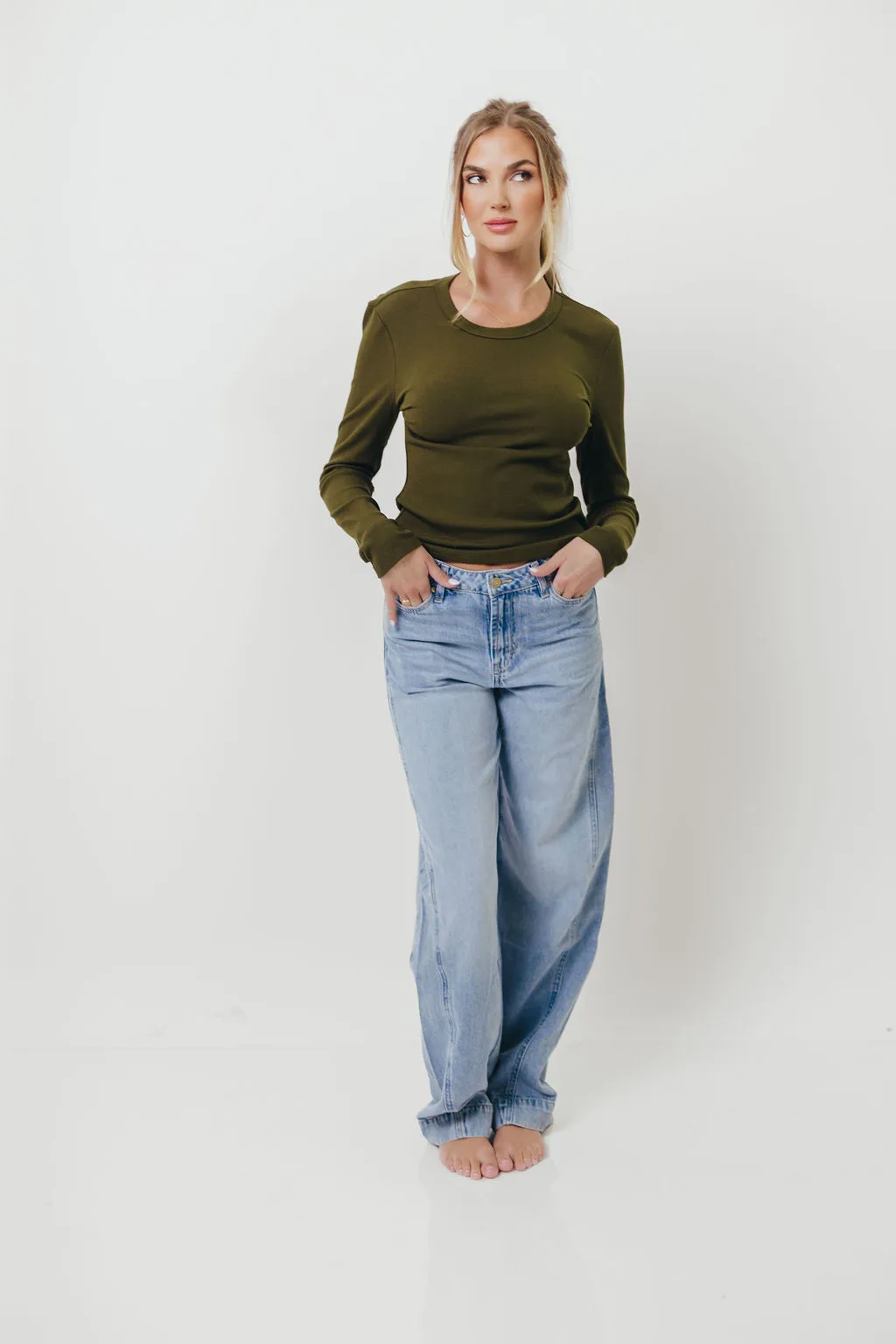 Kathy Long Sleeve Tee in Olive *Final Sale* sold by Worth Collective