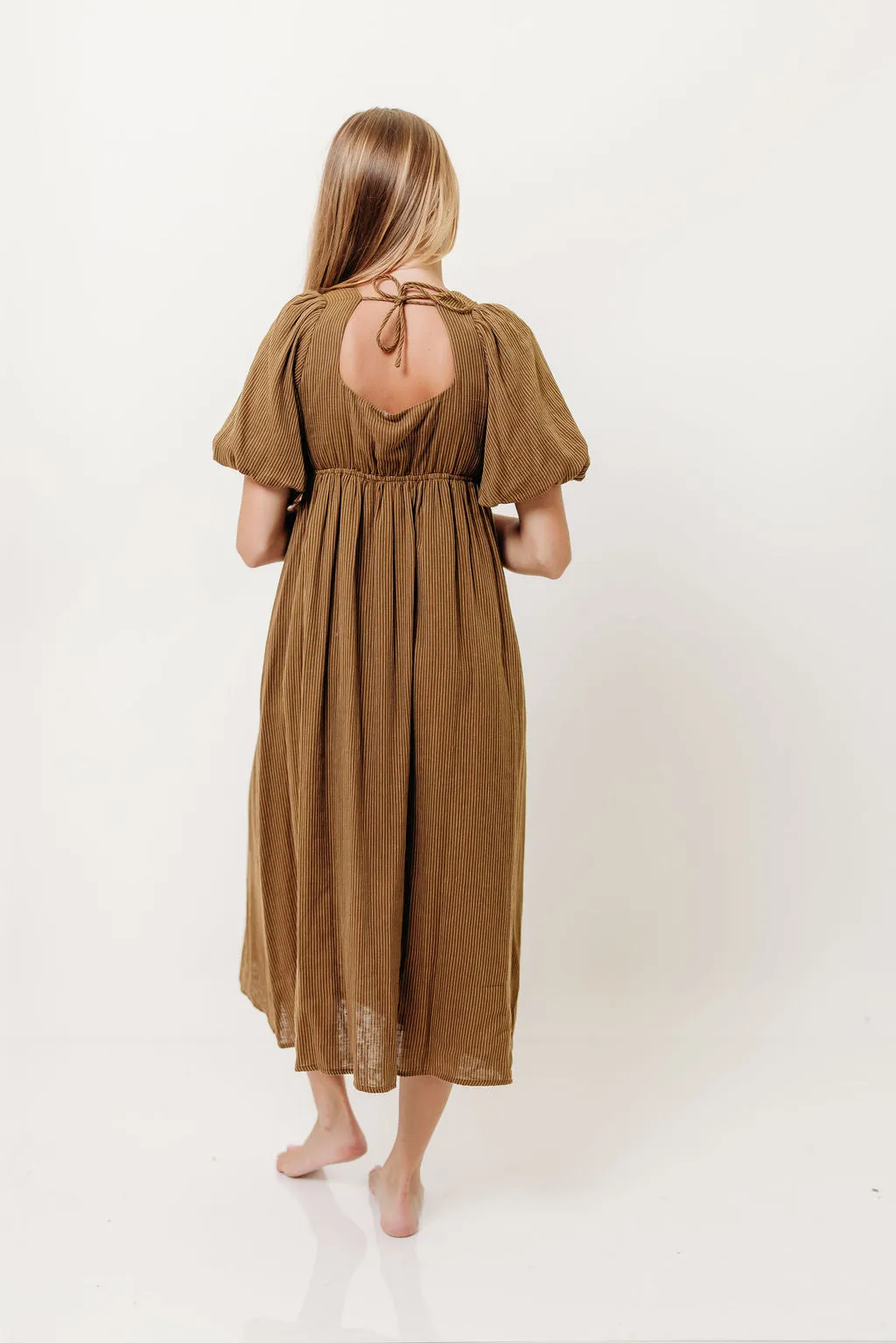 Phoebe Midi Dress in Camel/Cream - No restock sold by Worth Collective product image thumbnail 4