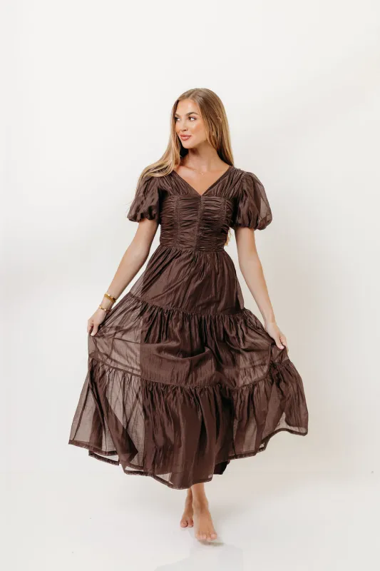 Renee Maxi Dress in Mocha sold by Worth Collective