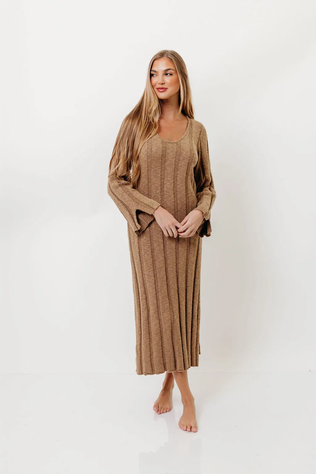 Marley 100% Cotton Midi Dress in Khaki sold by Worth Collective product image thumbnail 3