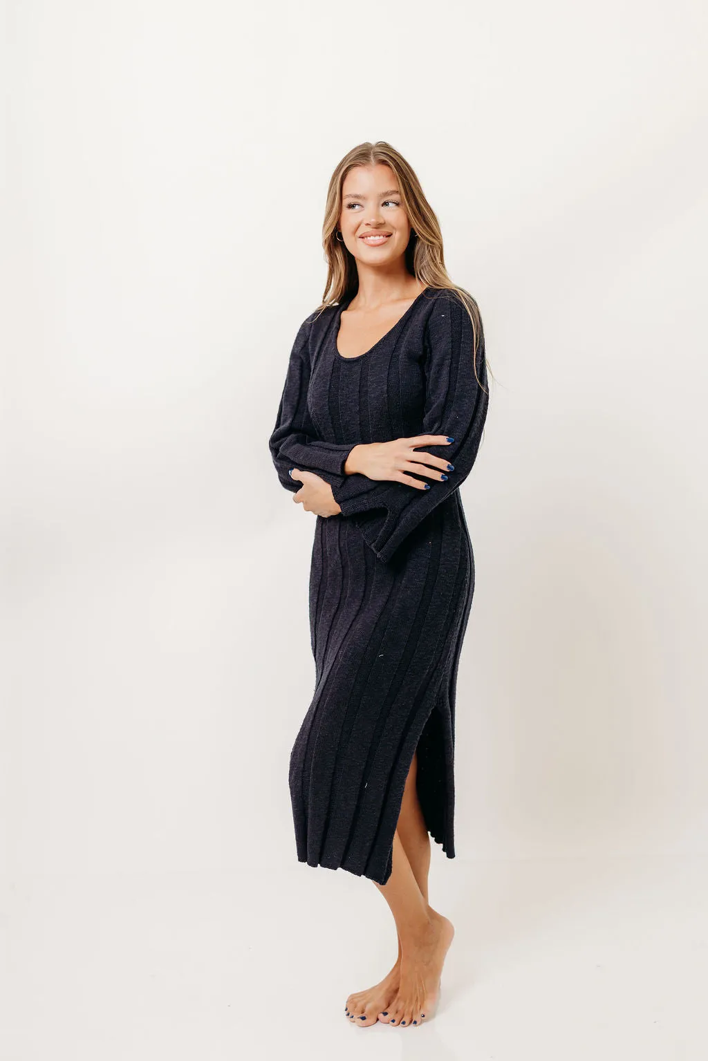 Marley 100% Cotton Midi Dress in Dark Navy sold by Worth Collective product image thumbnail 2