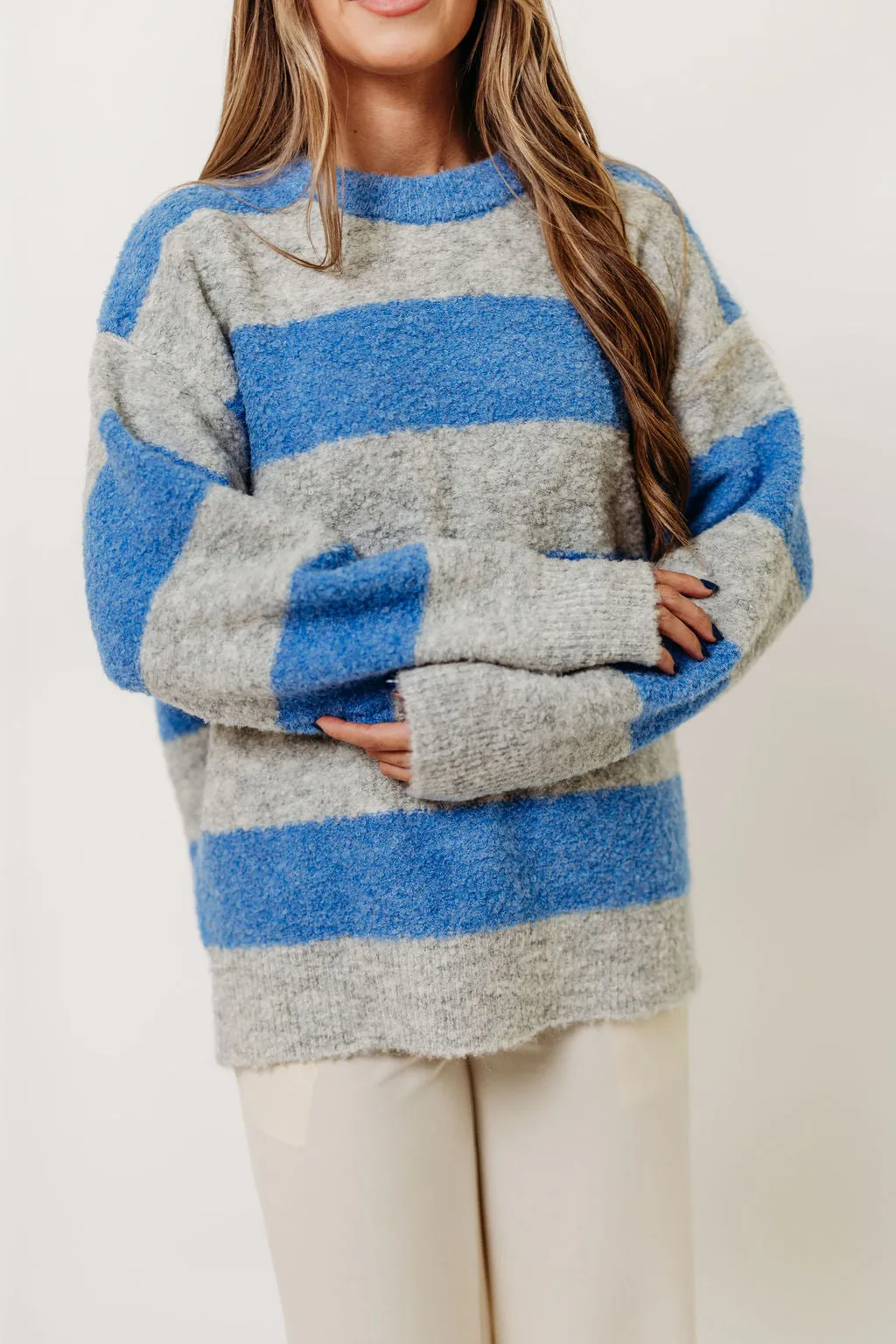 Hollis Textured Sweater in Blue Grey sold by Worth Collective product image thumbnail 3