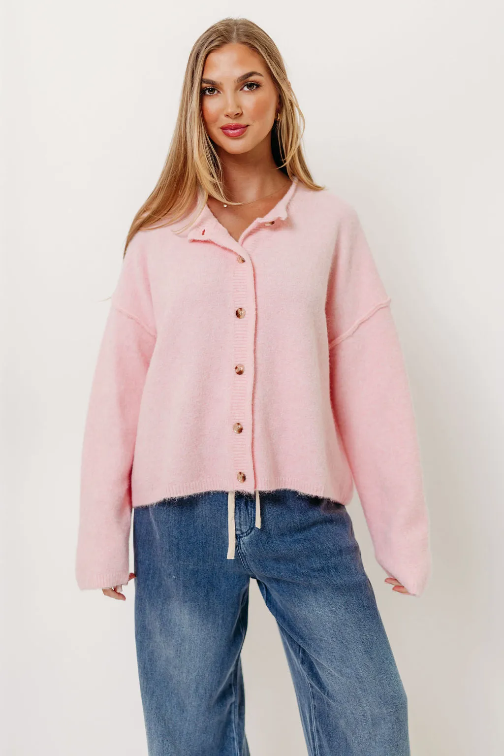 Kyla Cardigan Sweater in Ballet sold by Worth Collective product image thumbnail 2