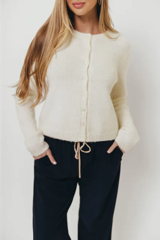 Elizabeth Cardigan Top in Ivory sold by Worth Collective