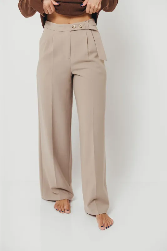 Shayne Wide Leg Trousers in Stone *Final Sale* sold by Worth Collective