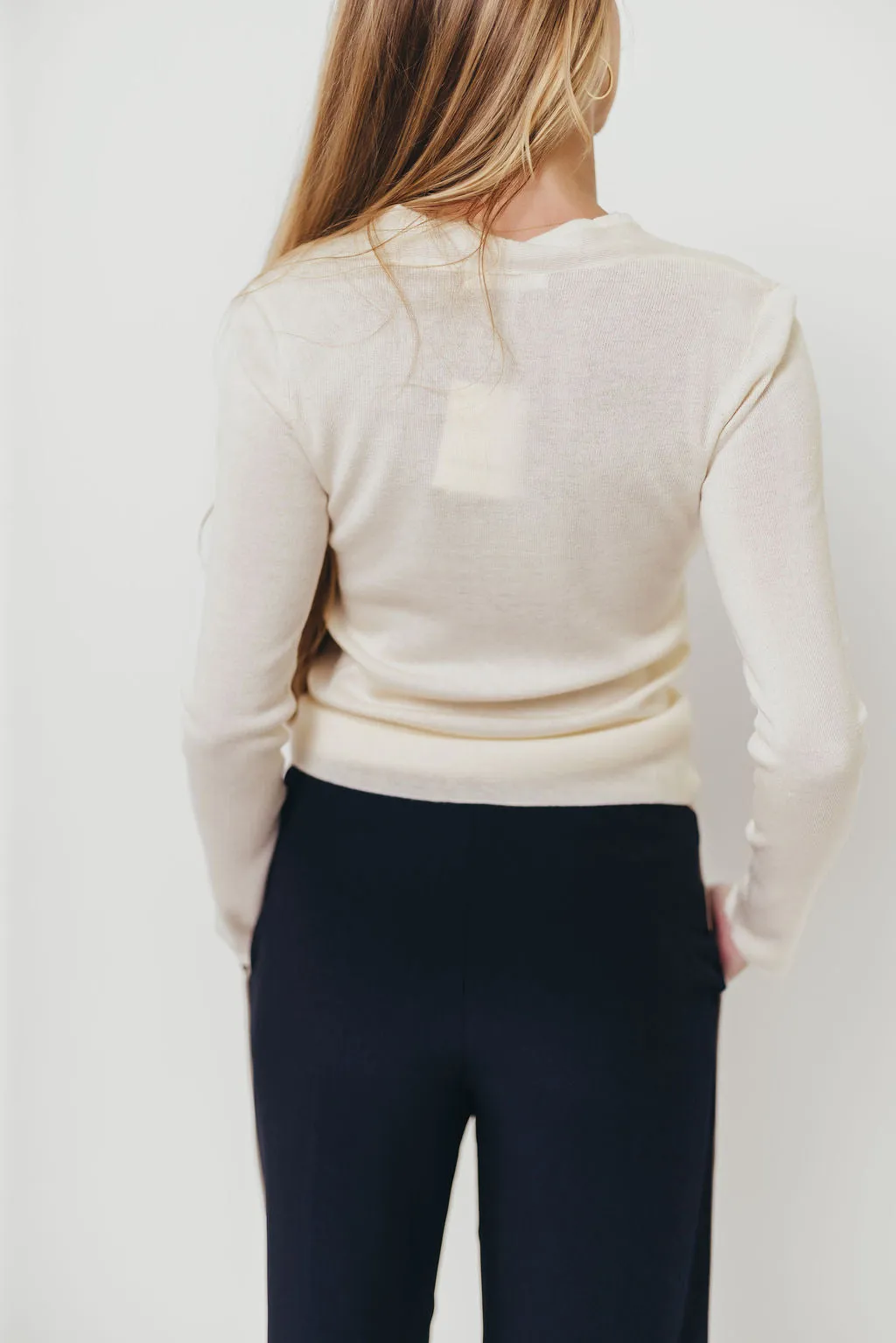 Amanza Vintage Contrast Piping Drawstring Pants in Navy Tan sold by Worth Collective product image thumbnail 5