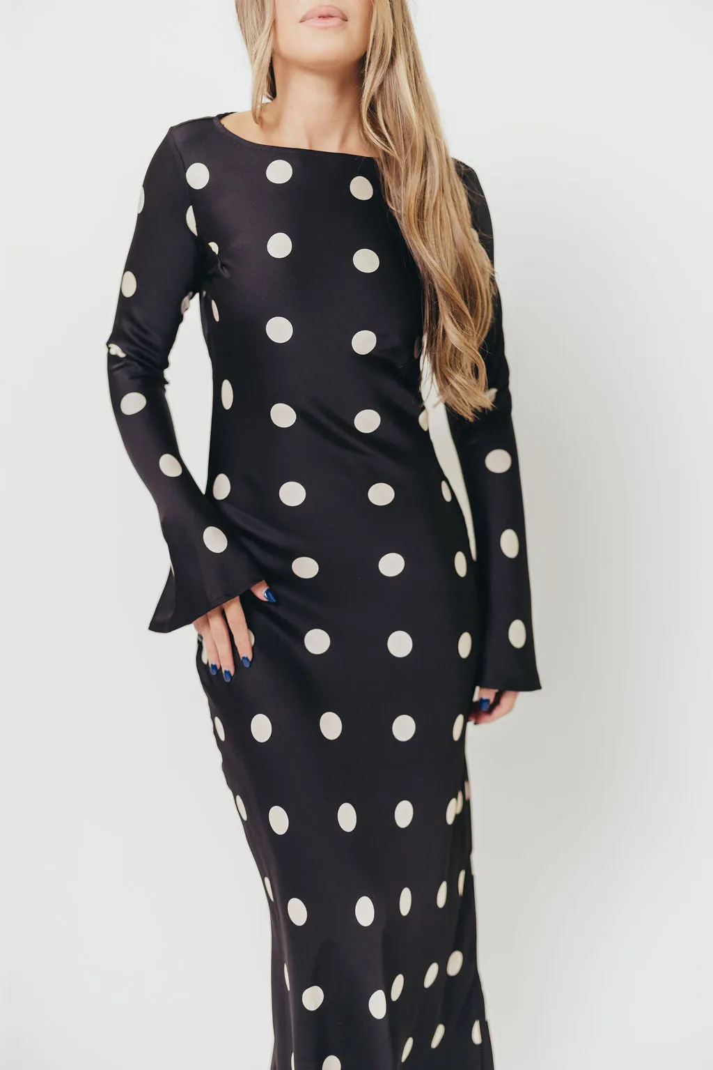Georgie Polka Dot Maxi Dress in Black sold by Worth Collective product image thumbnail 5