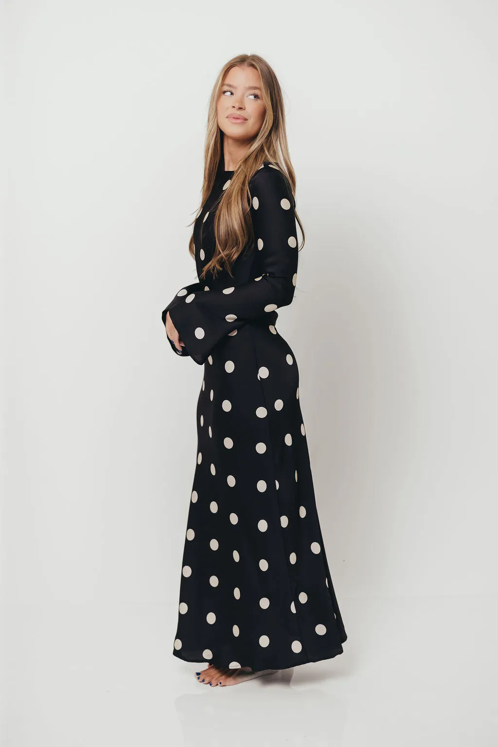 Georgie Polka Dot Maxi Dress in Black sold by Worth Collective product image thumbnail 2