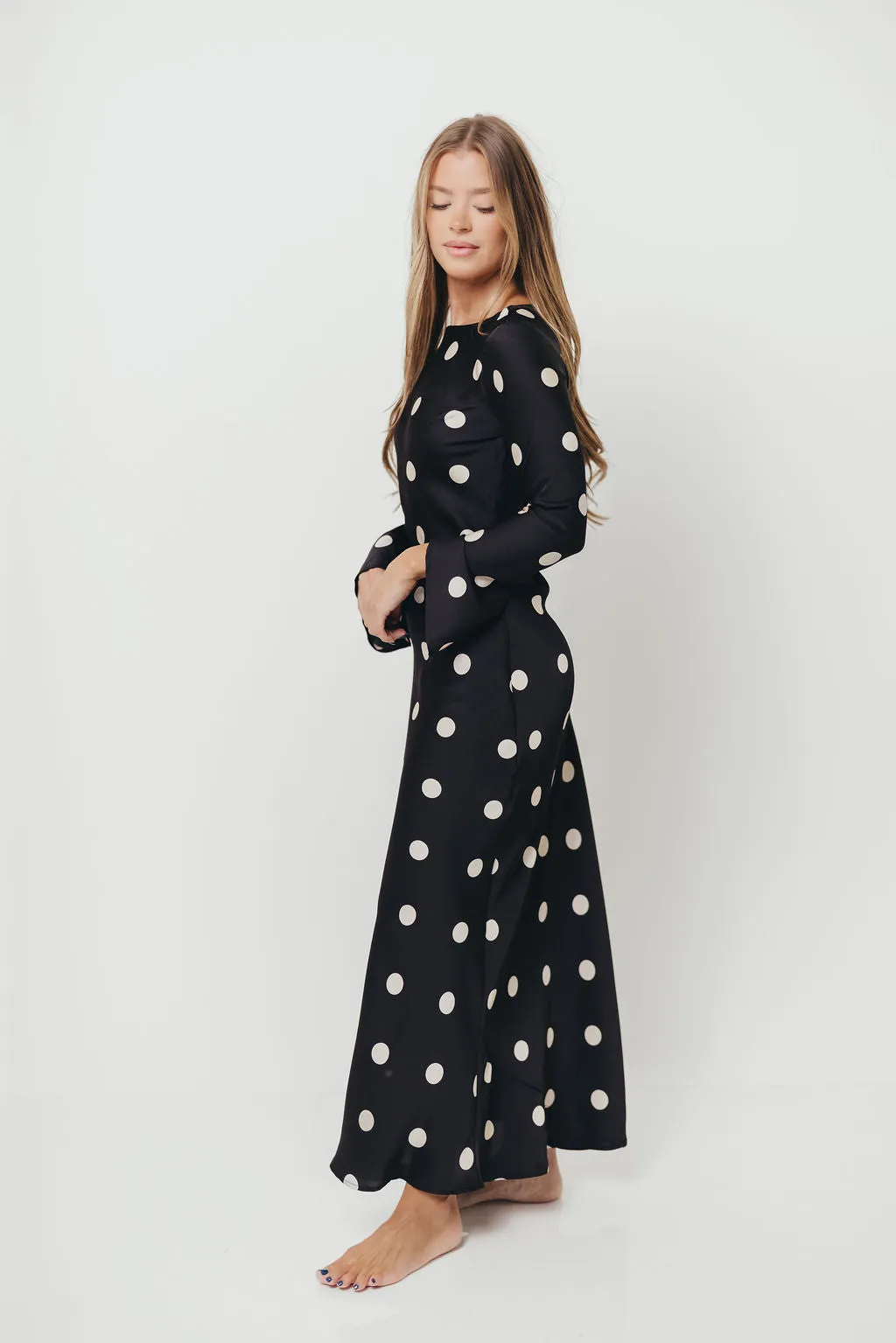 Georgie Polka Dot Maxi Dress in Black sold by Worth Collective product image thumbnail 3