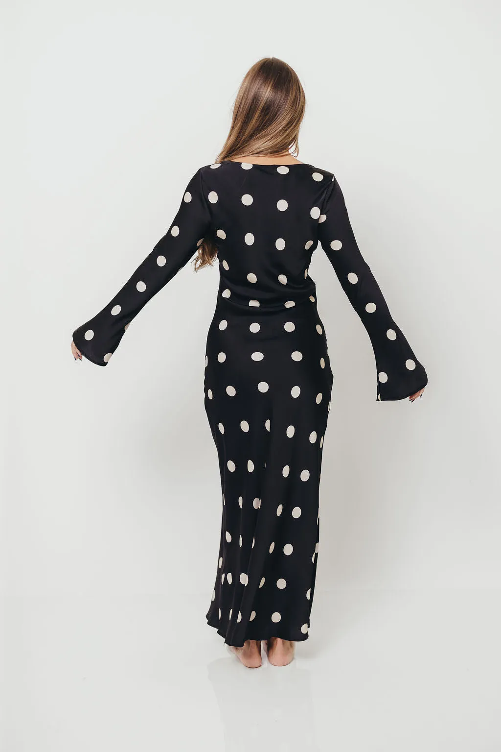 Georgie Polka Dot Maxi Dress in Black sold by Worth Collective product image thumbnail 4