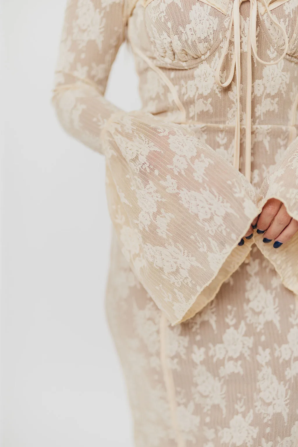 Heirloom Maxi Dress in Cream Tailored Silhouette — not ideal for advanced maternity sold by Worth Collective product image thumbnail 3