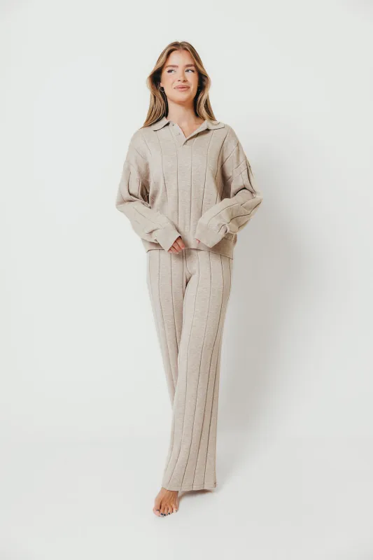 Julian Collared Sweater in Beige sold by Worth Collective