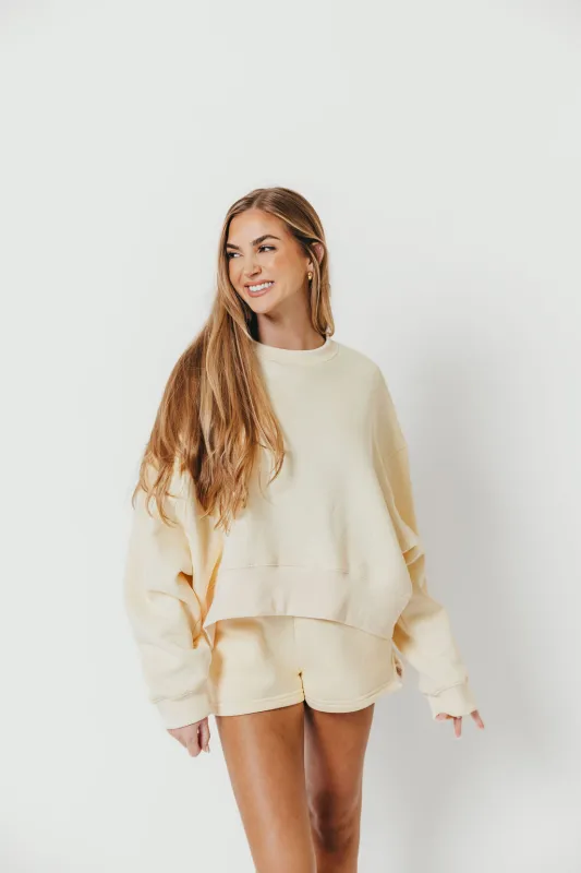 Comfy Cozy Sweatshirt in Butter Yellow - Bottoms Sold Separately sold by Worth Collective