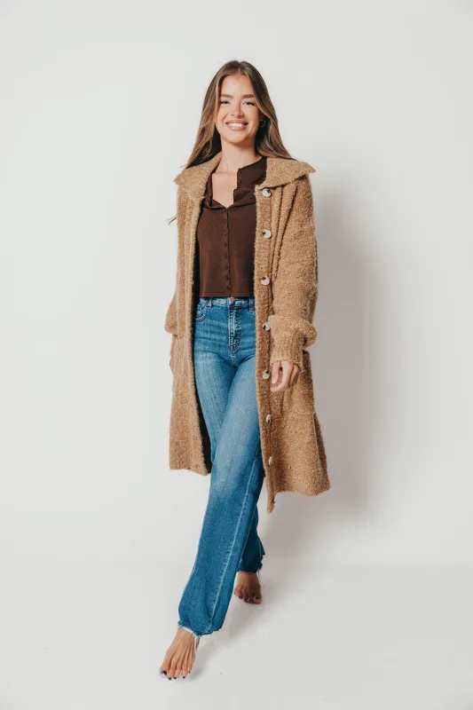 Aurelia Long Cardigan in Camel sold by Worth Collective
