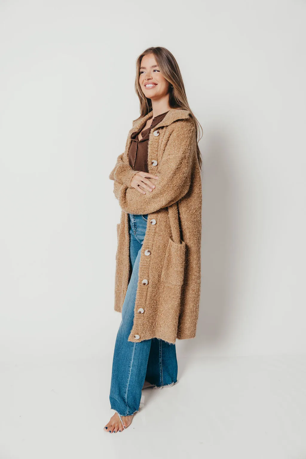 Aurelia Long Cardigan in Camel sold by Worth Collective product image thumbnail 2