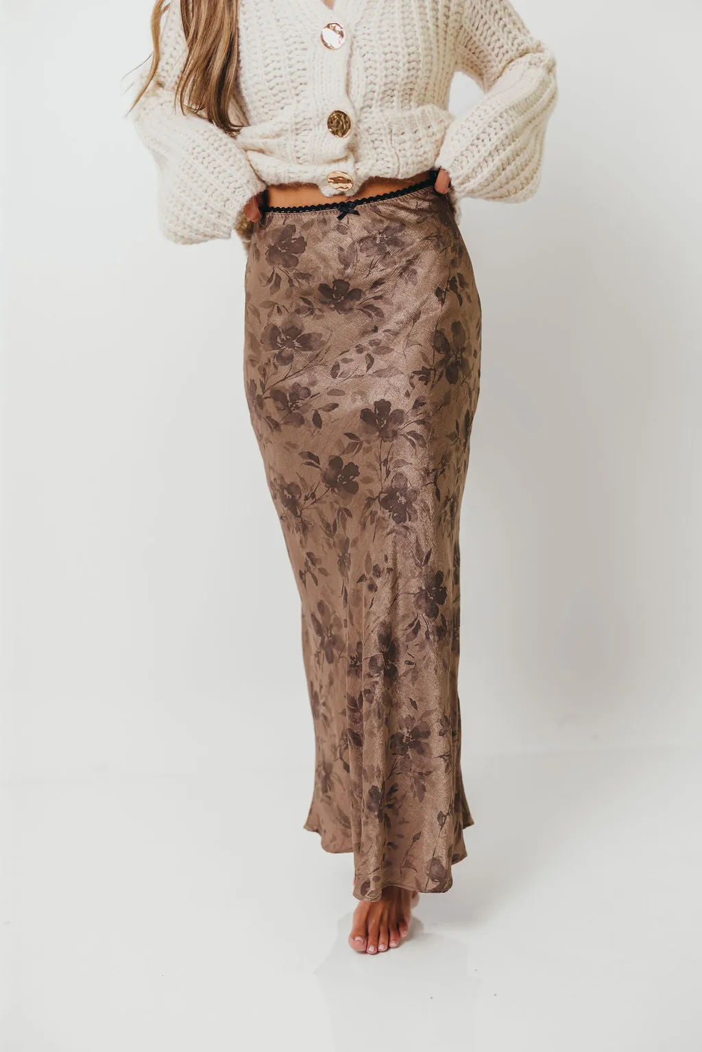 Janis Maxi Skirt in Taupe sold by Worth Collective