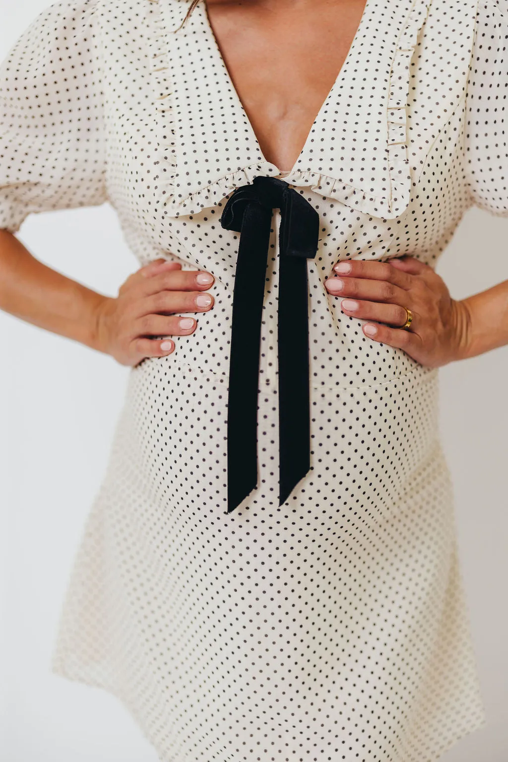 Leti Dainty Bow Collared Mini in Cream *Final-Sale* sold by Worth Collective product image thumbnail 4