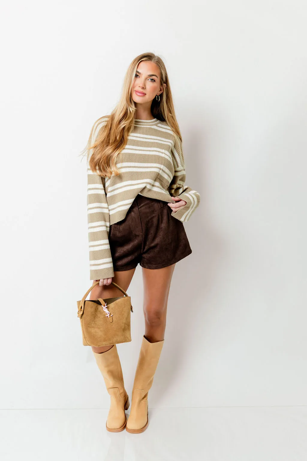 Trail Mix Striped Sweater in Mocha *Final Sale* sold by Worth Collective product image thumbnail 4