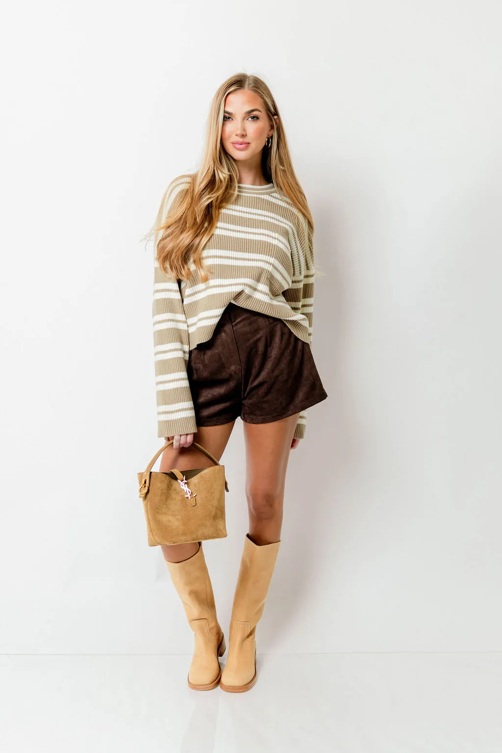 Trail Mix Striped Sweater in Mocha *Final Sale* sold by Worth Collective product image thumbnail 5