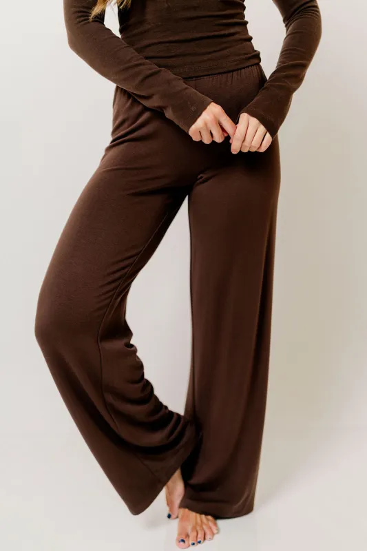 Be Mine Premium Lounge Pant in Espresso sold by Worth Collective