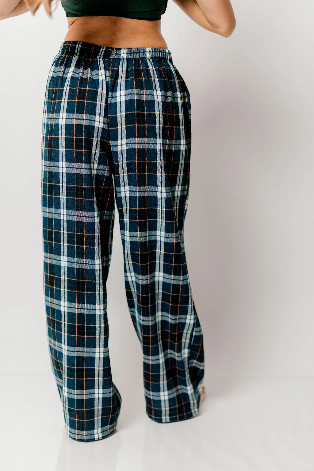 Sandler Flannel Wide Leg Lounge Pants in Navy sold by Worth Collective product image thumbnail 2