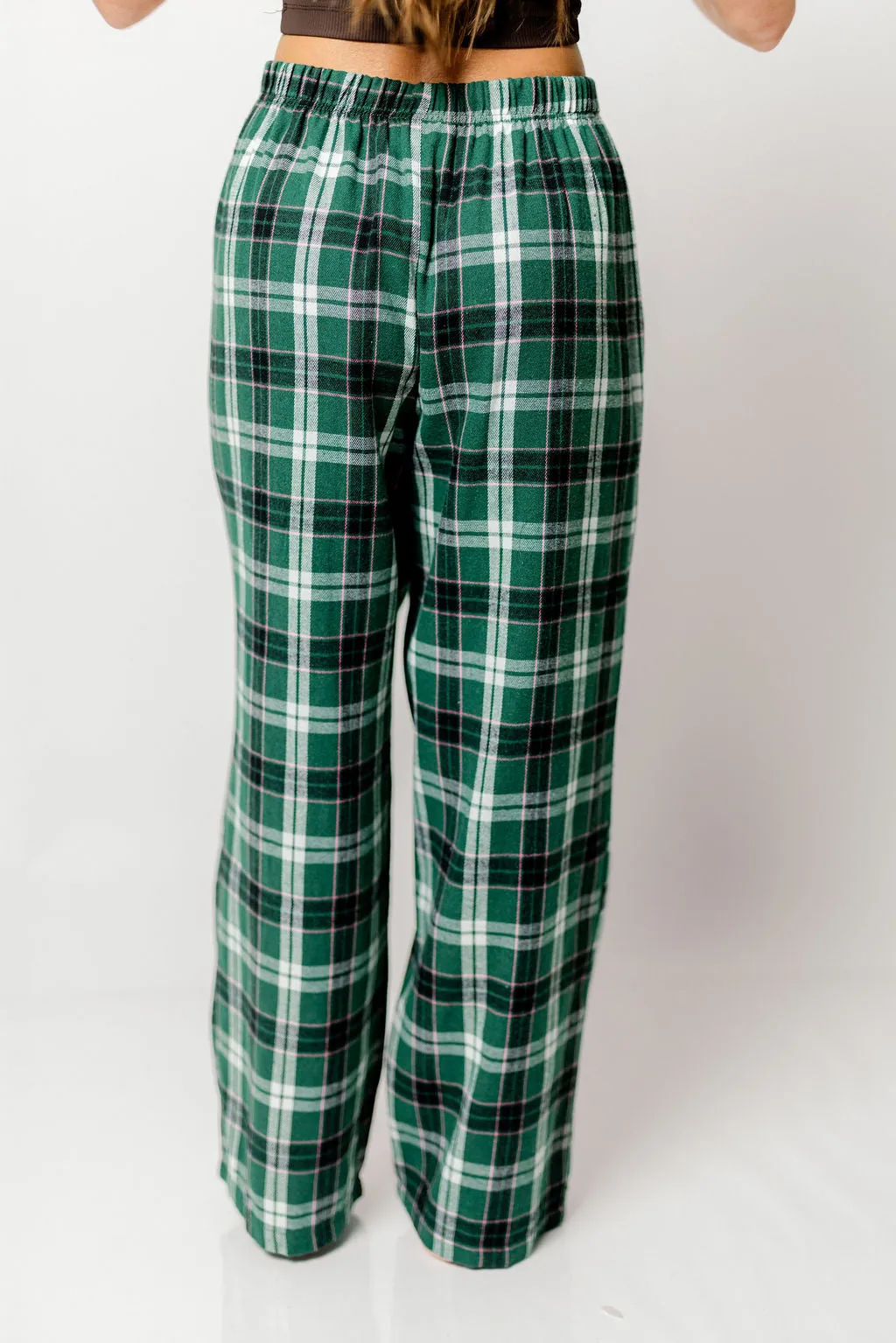 Sandler Flannel Wide Leg Lounge Pants in Green sold by Worth Collective product image thumbnail 4